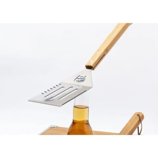  Bamboo barbecue set, 3 pcs light brown