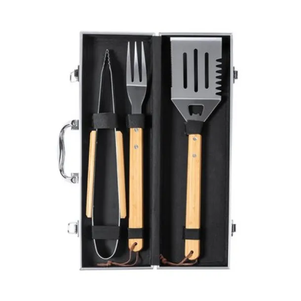  Bamboo barbecue set, 3 pcs light brown