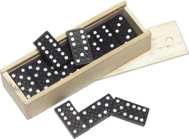  ENID Wooden box with domino game