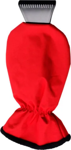 Ashton ABS ice scraper and polyester glove  Crvena