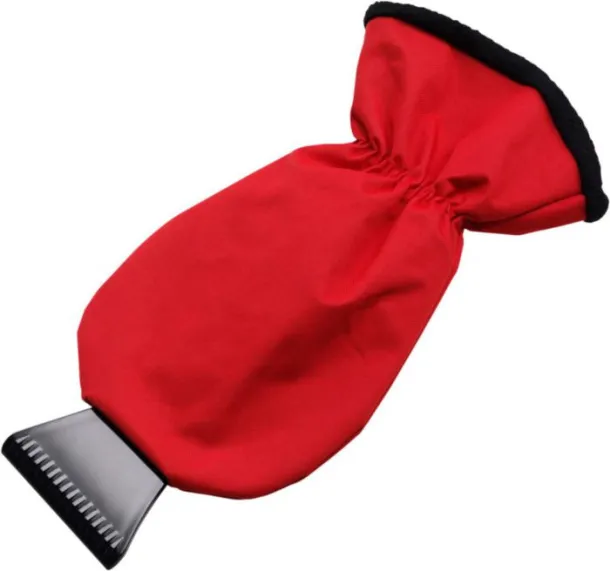 Ashton ABS ice scraper and polyester glove  red