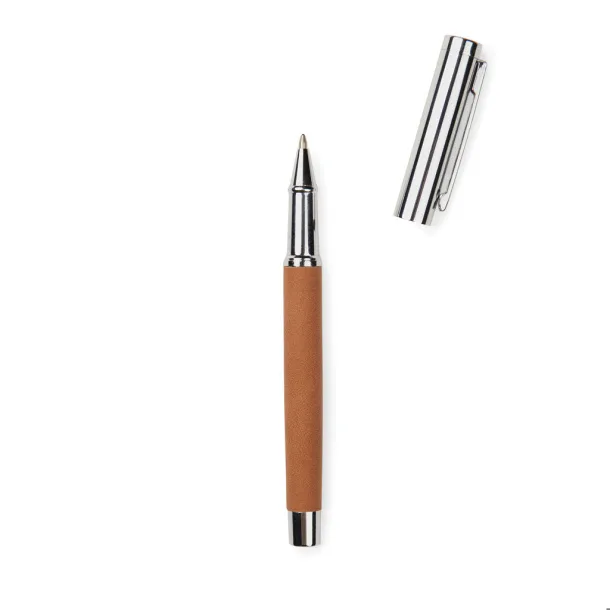VINGA Bosler RCS recycled SS pen - Vinga brown 