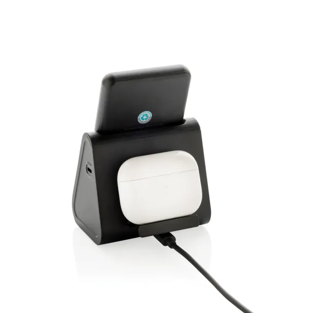 Powerbase Powerbase RCS recycled plastic 3 in 1 charger with powerbank - XD Collection Black 