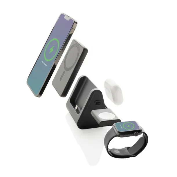 Powerbase Powerbase RCS recycled plastic 3 in 1 charger with powerbank - XD Collection Black 