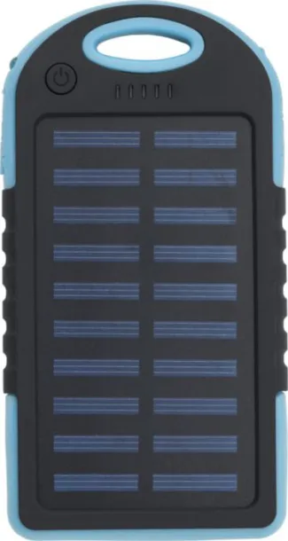 AURORA Rubberized ABS solar power bank blue