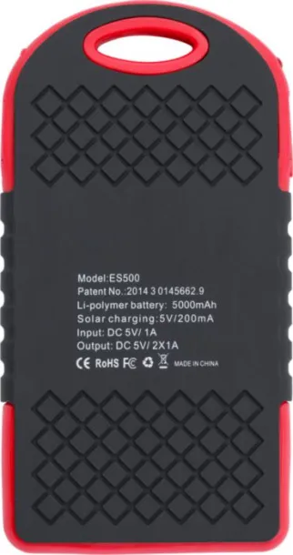 AURORA Rubberized ABS solar power bank red