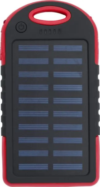 AURORA gumirana ABS solarna prijenosna baterija, 4000 mAh Crvena