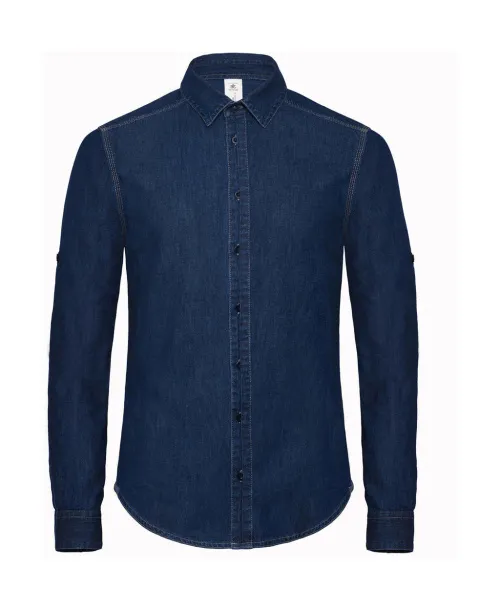  Muška traper košulja - B&C Deep Blue Denim