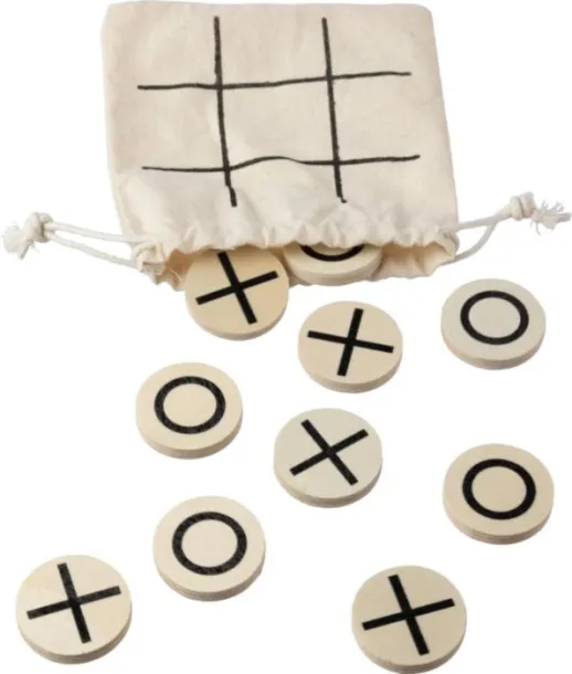 Waltraud Natural wooden tic-tac-toe game