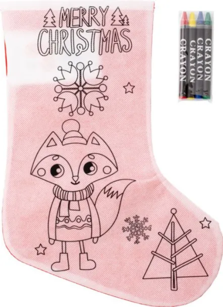 Jasleen Nonwoven (80gr/m²) Christmas stocking Crvena Bijela