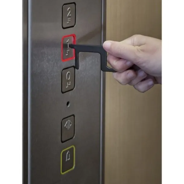  Anti-contact keyring for door opening and contactless use of public usage surfaces, bottle opener silver