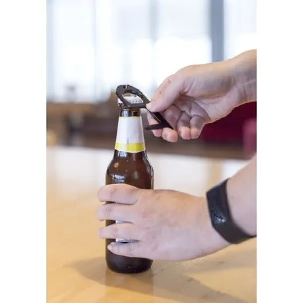  Anti-contact keyring for door opening and contactless use of public usage surfaces, bottle opener silver