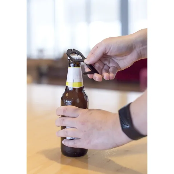  Anti-contact keyring for door opening and contactless use of public usage surfaces, bottle opener silver