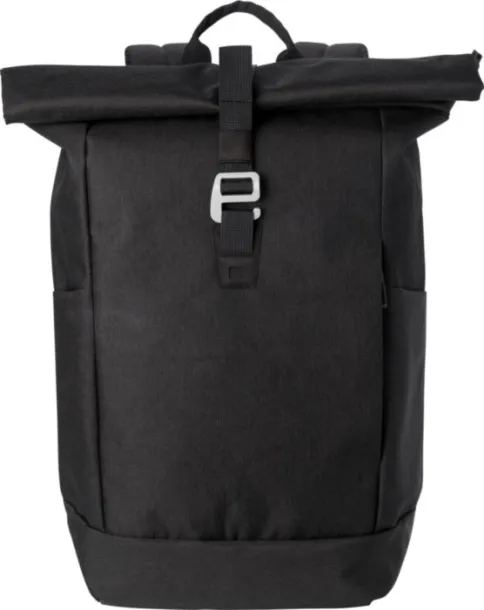 Oberon Polyester (600D) rolltop backpack  black