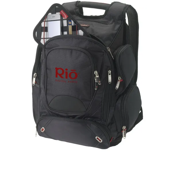 Proton 17" checkpoint friendly laptop backpack Solid black