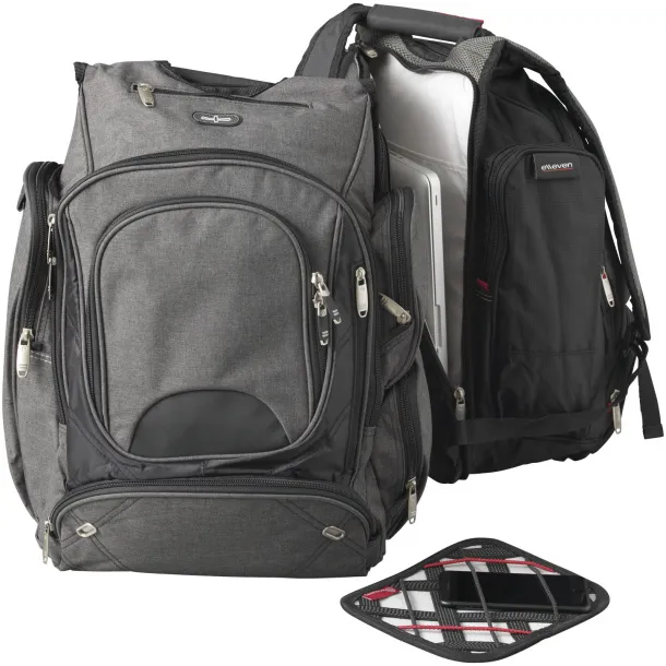 Proton 17" checkpoint friendly laptop backpack Solid black