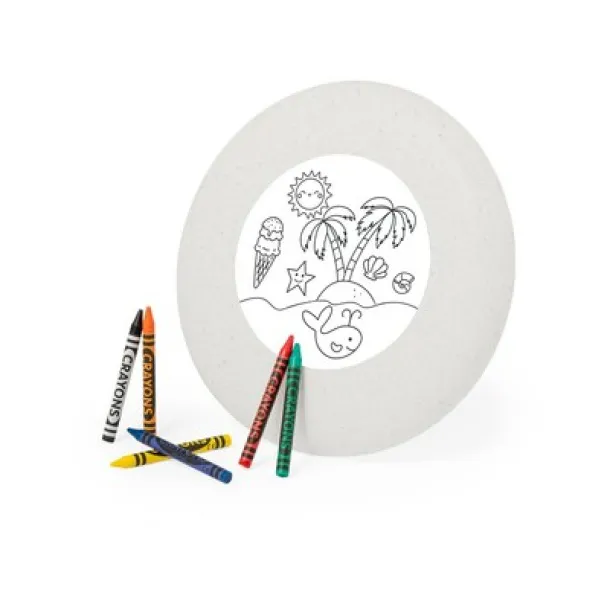  Frisbee for colouring, crayons neutral