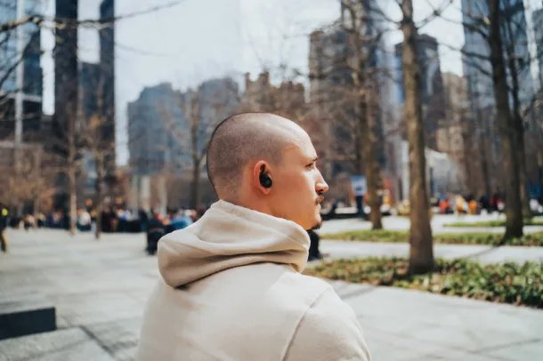 Lakewood RCS recycled and repairable wireless earbuds - Urban Vitamin Black 