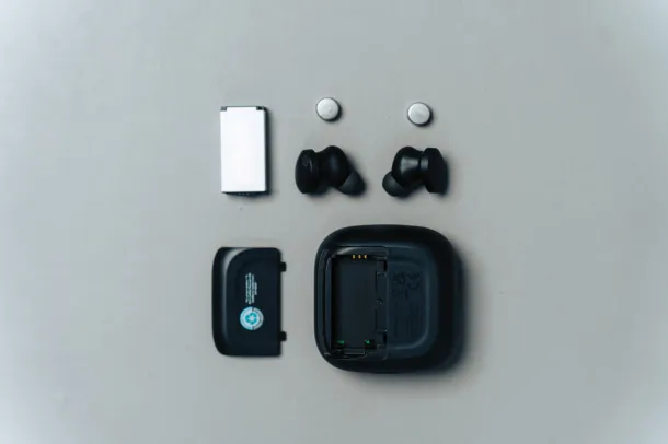 Lakewood RCS recycled and repairable wireless earbuds - Urban Vitamin Black 