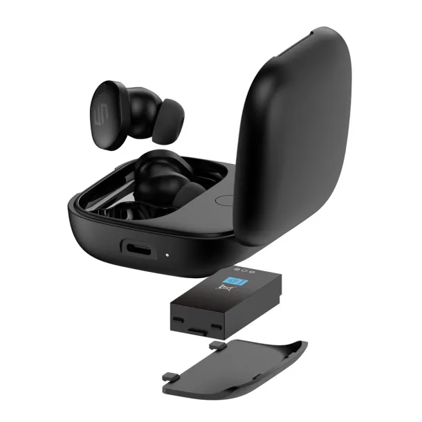 Lakewood RCS recycled and repairable wireless earbuds - Urban Vitamin Black 