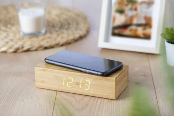  Bamboo wireless charger and clock Rosie