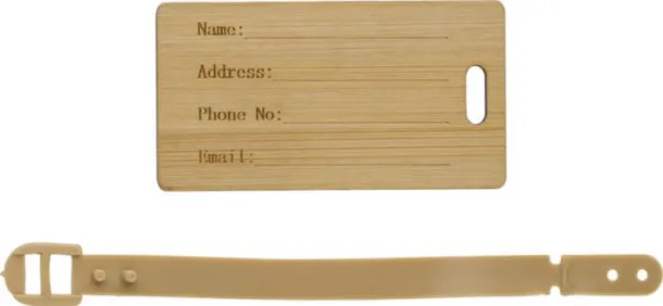 SHAWN Bamboo luggage tag