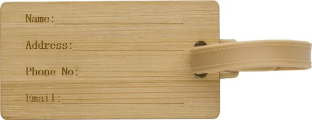 SHAWN Bamboo luggage tag