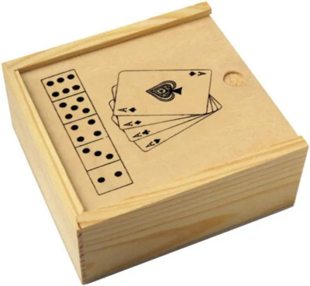  Wooden box with game set Myriam