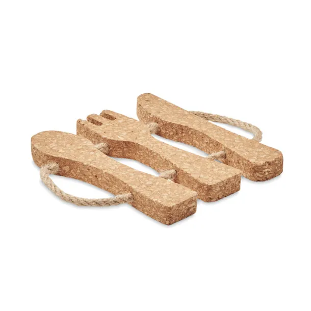 CUBREPOT Cutlery Shaped cork pot stand Wood