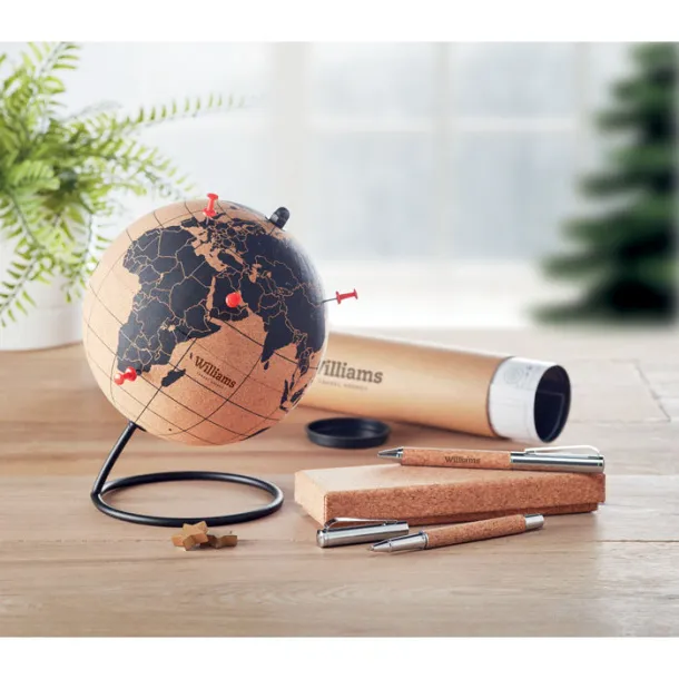 PINPOINT Globe in cork Brown