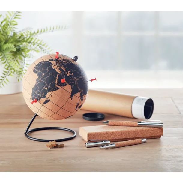 PINPOINT Globe in cork Brown