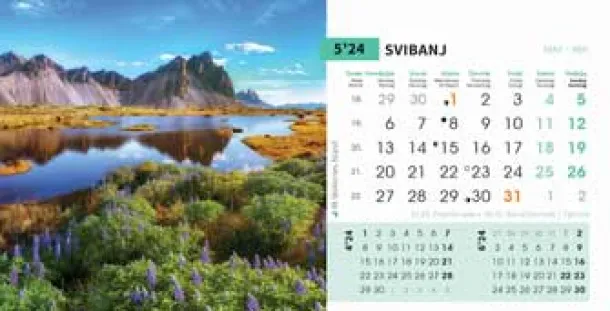  "BISERI SVIJETA" 13 sheets, format: 20,5x14,5 cm, desk calendar, envelope, P/50 Color