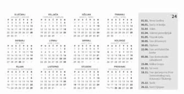  "BISERI SVIJETA" 13 sheets, format: 20,5x14,5 cm, desk calendar, envelope, P/50 Color