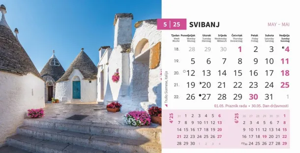  "BISERI SVIJETA" 13 list., dim: 20,5x14,5 cm, stolni kalendar, koverta, P/100 Color