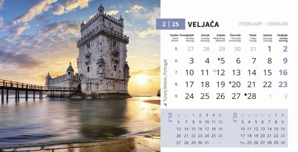  "BISERI SVIJETA" 13 sheets, format: 20,5x14,5 cm, desk calendar, envelope, P/50 Color