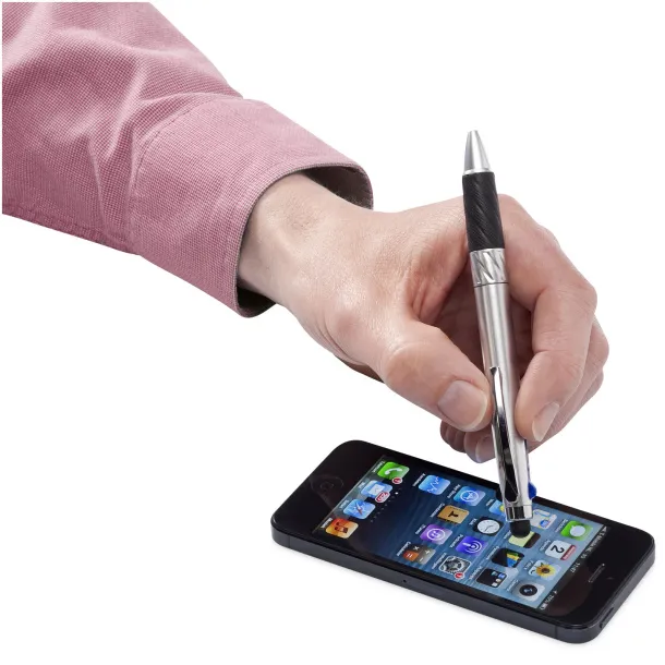 Burnie multi-ink stylus ballpoint pen Silver