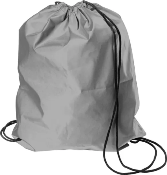 Melila Synthetic fibre (190D) reflective drawstring backpack  grey