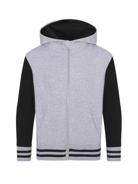  Dječja sveučilišna majica s kapuljačom - Just Hoods Heather Grey Jet Black