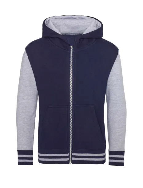  Dječja sveučilišna majica s kapuljačom - Just Hoods Oxford Navy Heather Grey