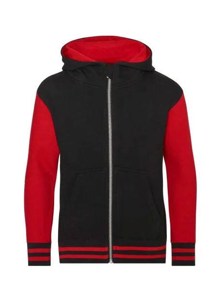  KIDS URBAN VARSITY ZOODIE - Just Hoods Jet Black Red