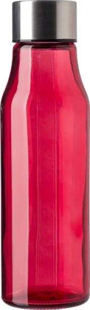 Andrei Glass and stainless steel bottle (500 ml)  red