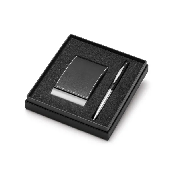 MURPHY Ball pen and cardholder set Black