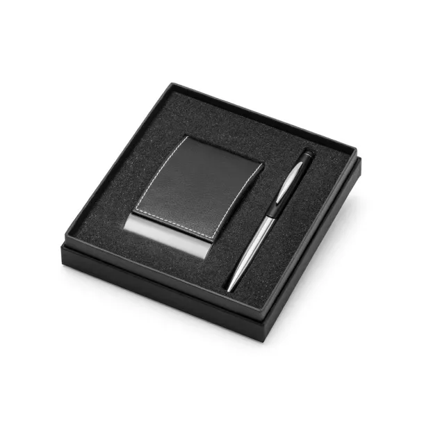 MURPHY Ball pen and cardholder set Black