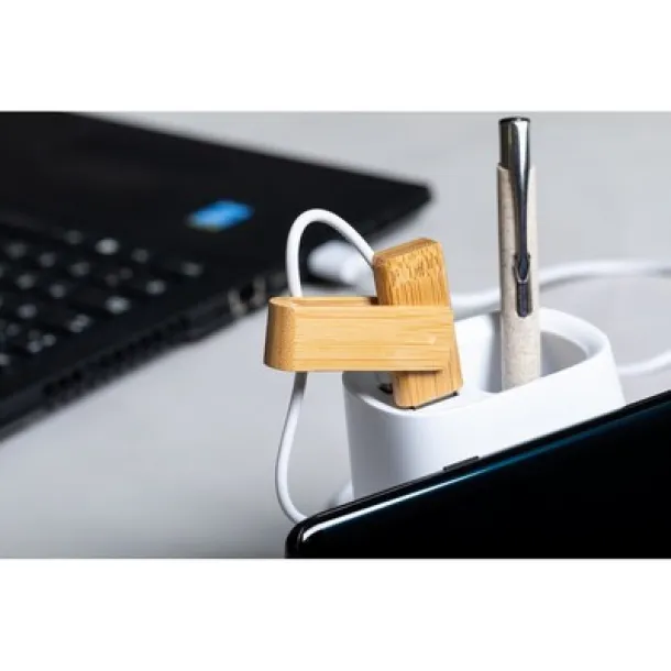  Višenamjenski bežični punjač 5W, USB hub 2.0 Bijela