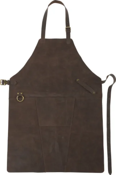 Nori Split leather apron  brown