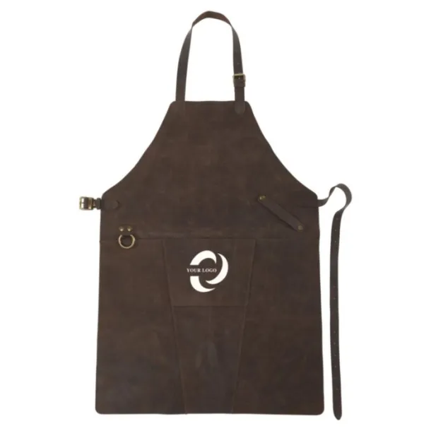 Nori Split leather apron 