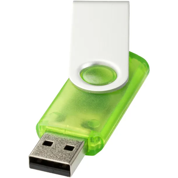 Rotate-translucent 4GB USB flash drive Green