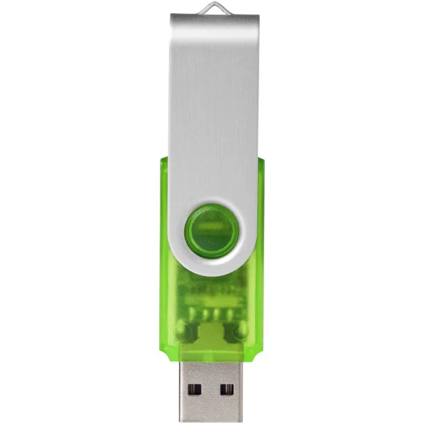 Rotate-translucent 4GB USB flash drive Green