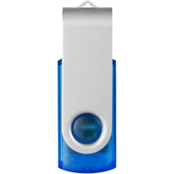 Rotate-translucent 4GB USB flash drive Transparent blue Silver