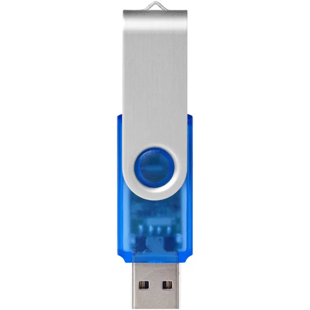 Rotate-translucent 4GB USB flash drive Transparent blue Silver